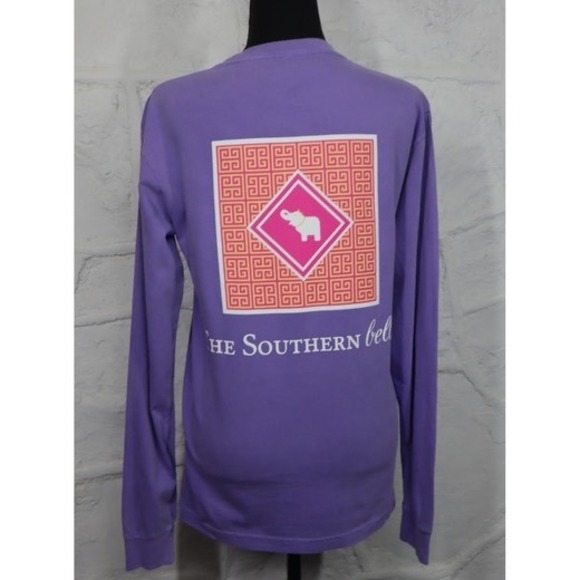 The Southern Belle Purple Long Sleeved‎ Pocket Tee - Size S - Picture 2 of 7